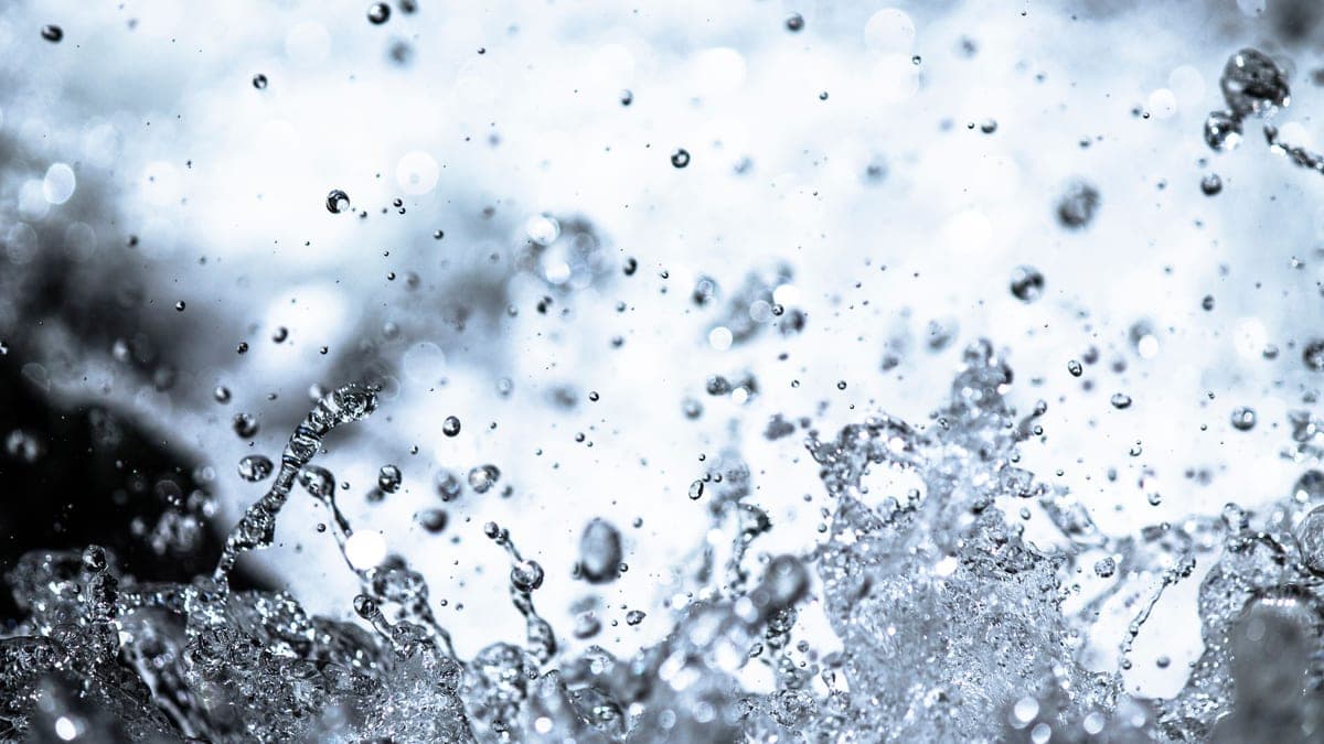 Water droplets splashing, captured at high speed